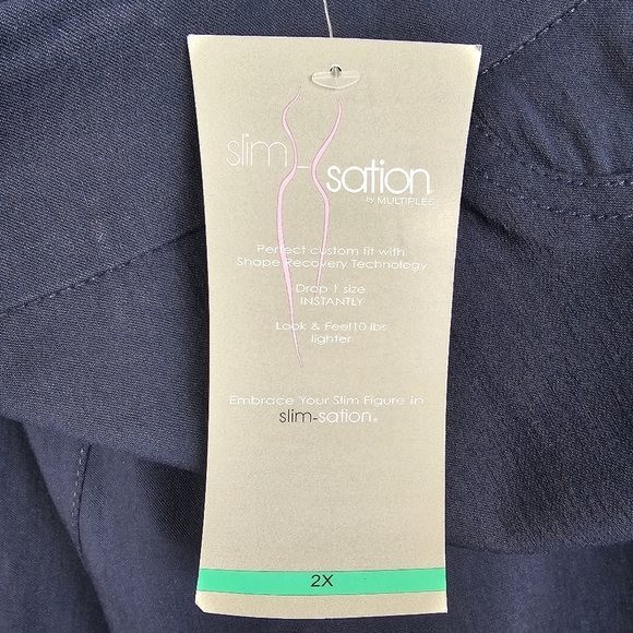 Soft Surroundings 5AC10 Straight Leg Ankle Pants in Navy Blue NWT - Picture 4 of 6